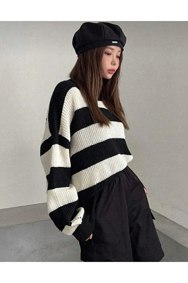 Kadın Oversize Triko Kazak - 4