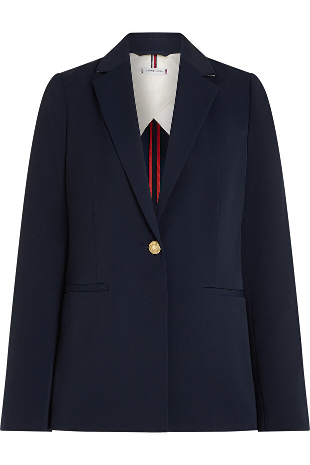 سترة ذات أزرار ذهبية وصدر واحد - 1