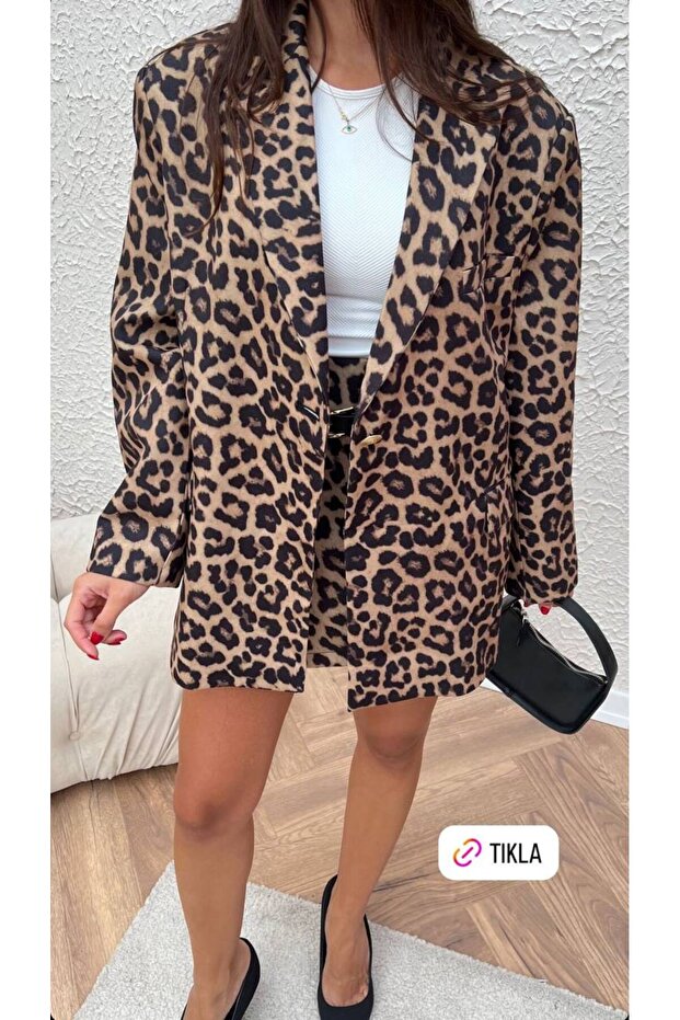 Leopar Desen Ceket - 1