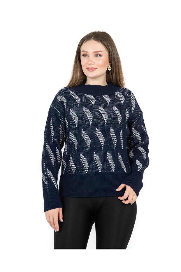 Navy Blue Crew Neck Running Sweater