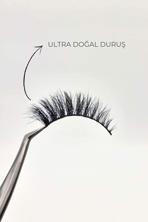 Doğal Görünümlü Gerçek Kıl Tam Boy İpek Takma Kirpik (1 Çift) - Mink Eyelash No: JH12 - 3