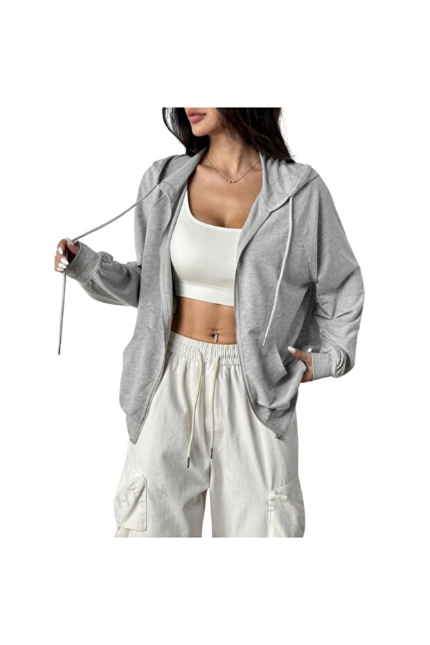 Comfortable Sweatshirt with Kangaroo Pockets and Hood - 2 Thread Seasonal