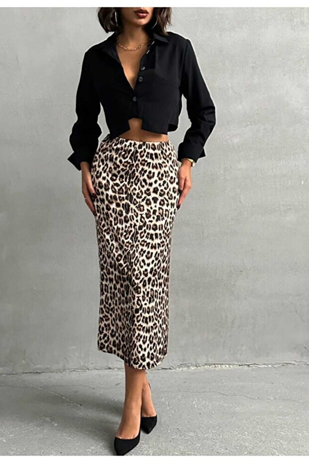 Fusta cu imprimeu leopard - 1