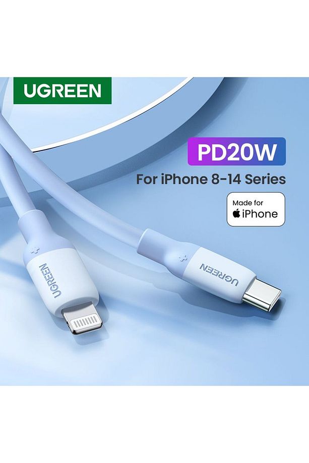USB-C - Lightning Silikon Kablo 1m - Lacivert - 6