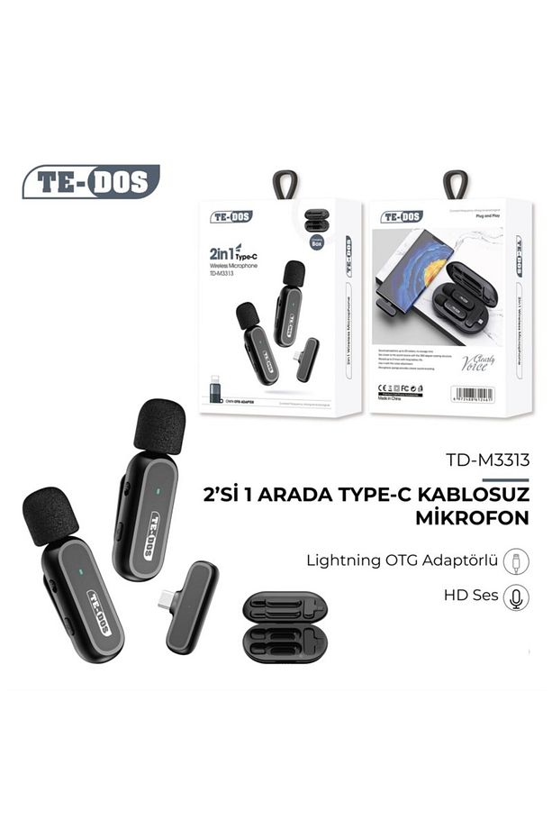 TYPE-C USB-C Lightning Bağlantılı iPhone Android Uyumlu Youtuber İnfluencer Çift Yaka Mikrofonu - 2