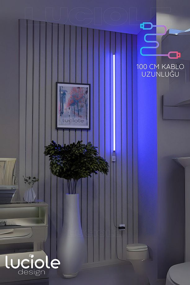 Köşe Led Lambader Bar Işık Uzaktan Kumandalı Renk Animasyon Yapışkanlı Newlightye1 - 2