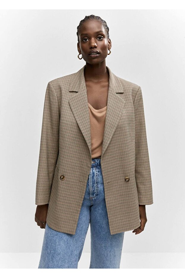 Çapraz düğmeli blazer ceket - 7