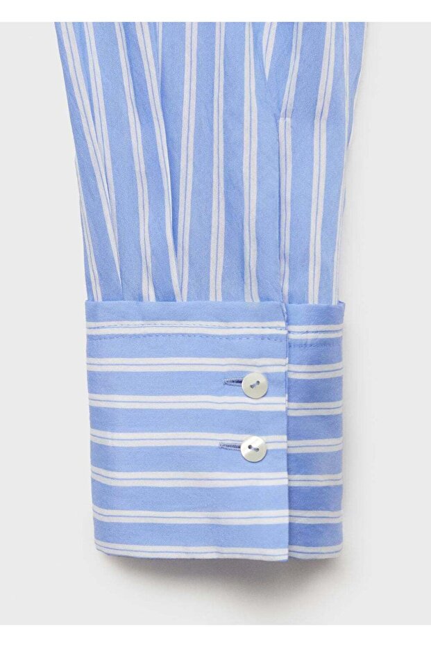 Gestreiftes, drapiertes Hemd - 7