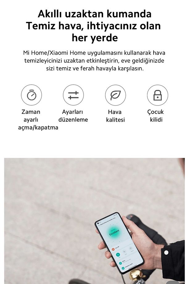 Compact Hava Temizleyici | 3 ü 1 arada Yüksek Verimli Filtre | Şık Tasarım | Alerjen giderme - 8