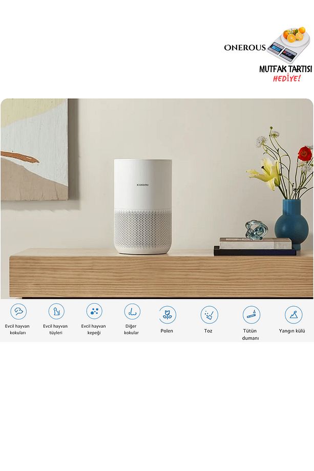 Compact Hava Temizleyici | Alerjen giderme | Akıllı kontrol | 3 ü 1 arada Yüksek Verimli Filtre - 1