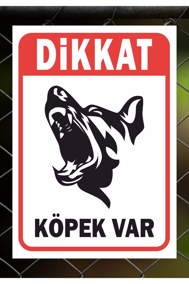 Attention Dog Present 24X34Cm Pvc Sign Board (Zafrakreklam)
