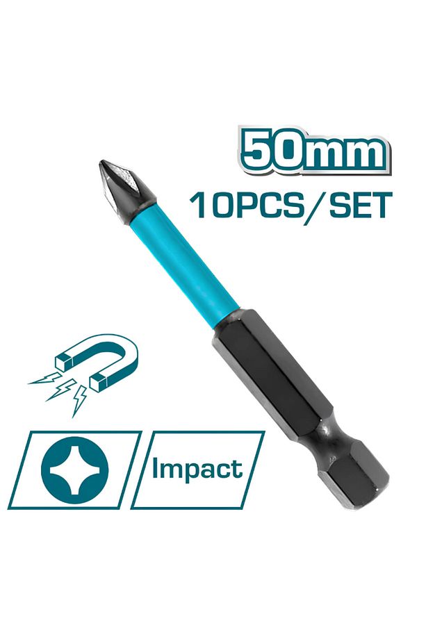 5 Adet Mıknatıslı Bits Uç Ph2 50 mm Vida Sökme 5 Cm Yıldız Matkap Vidalama Ucu S2 Çeliği - 2