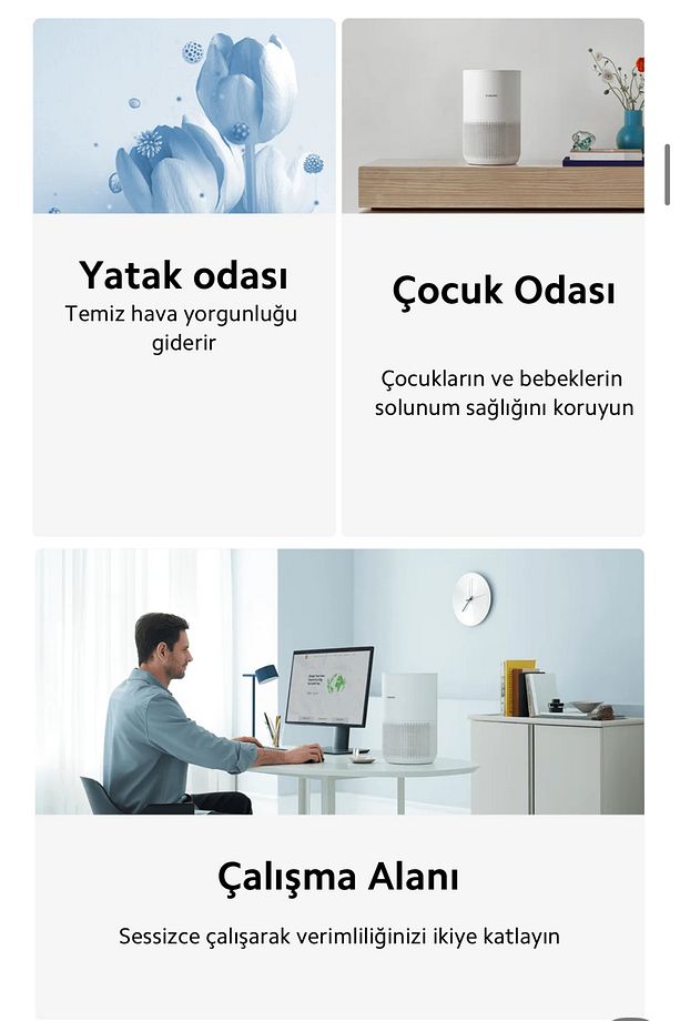 Compact Hava Temizleyici | Alerjen giderme | Akıllı kontrol | 3 ü 1 arada Yüksek Verimli Filtre - 5