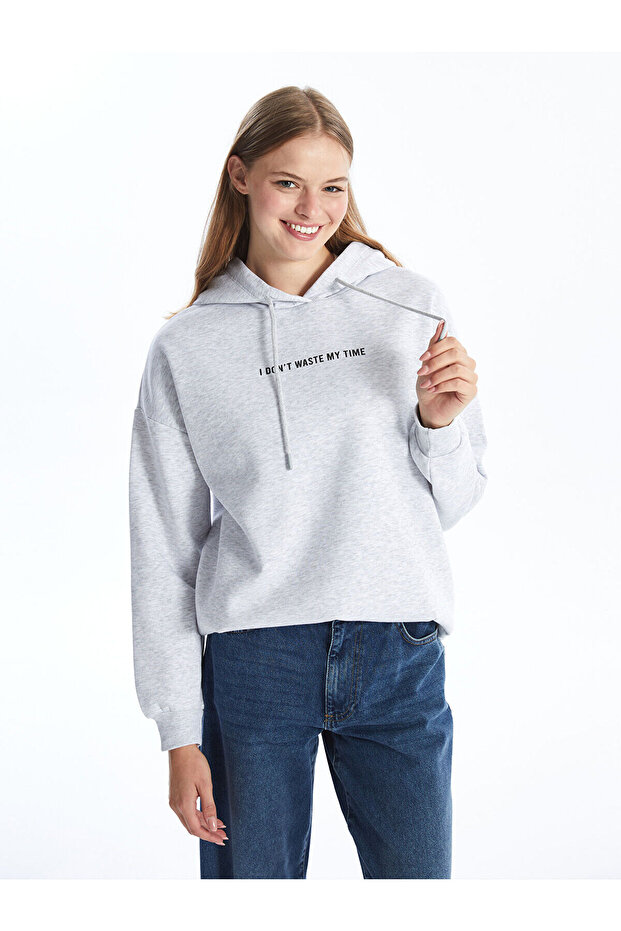 Xside Printed Long Sleeve Oversize Women's Thick Hoodie (W4)