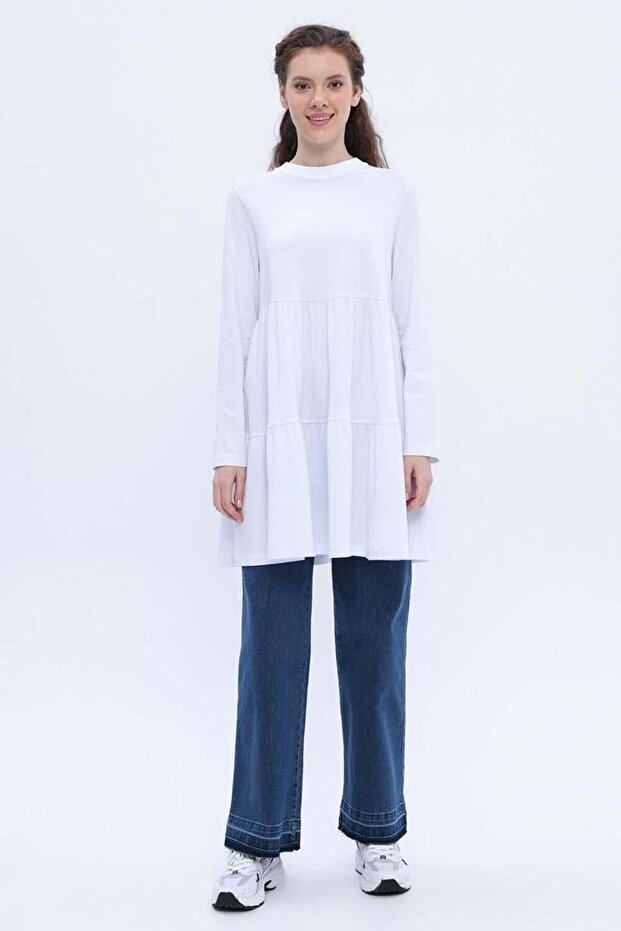تونيك برباط من القطن الأبيض - 2