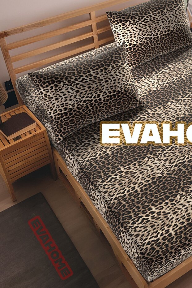 Leopard Patterned Single/Double/Oversize Elastic Sheet Set - 4