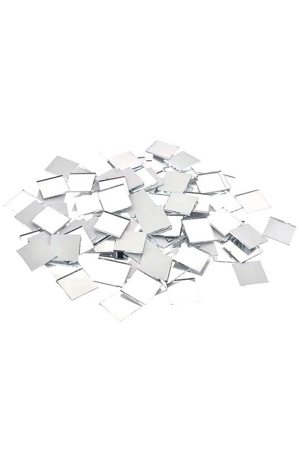 ( 200 ADET ) KARE ŞEKLİ GÜMÜŞ Ayna Pleksi Duvar Dekoratif ( 1,5 X 1,5 CM ) (Kendinden Yapışkanlı) - 2
