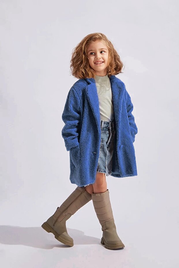 Girl's Plush Teddy Fabric Coat