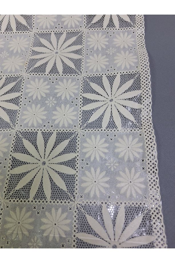 PVC KÜPÜR DANTEL RAF VE DOLAP ÖRTÜSÜ RUNNER  (KREM) - 3