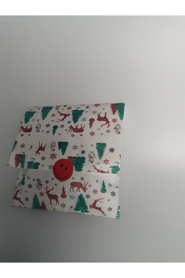 20 Adet 14x25 Hazır Pratik Hediye Poşeti Yılbaşı Kardan Adam Çam Geyik Desenli Hediye Paketi - 1