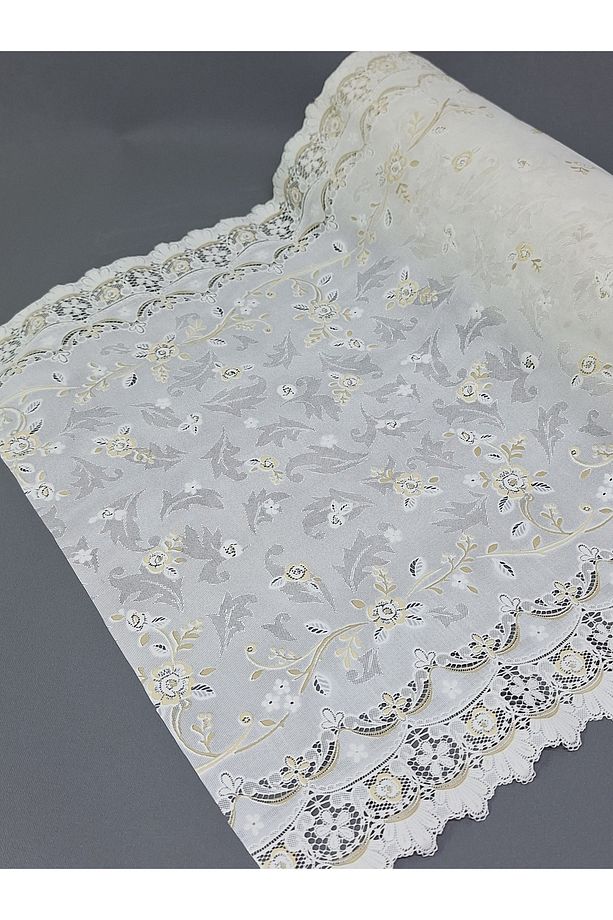 PVC KÜPÜR DANTEL RAF VE DOLAP ÖRTÜSÜ RUNNER  (KAHVE) - 2