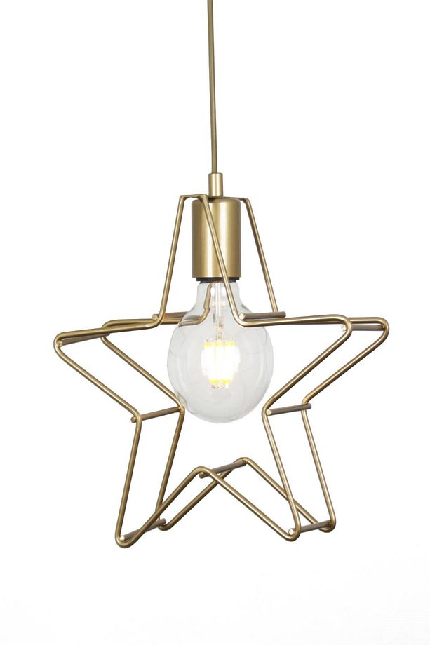 Valensiya Yıldız Tekli Gold Eskitme Boyalı Modern Avize - 1