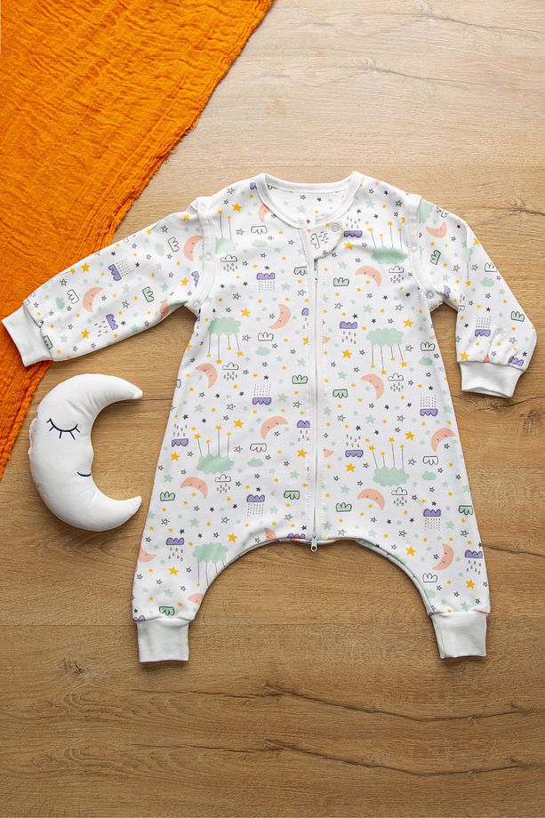 Sare Baby Bebek Uyku Tulumu %100 Doğal Pamuk Çift Kat Özel Kumaş Unisex 1.0 Tog - 5