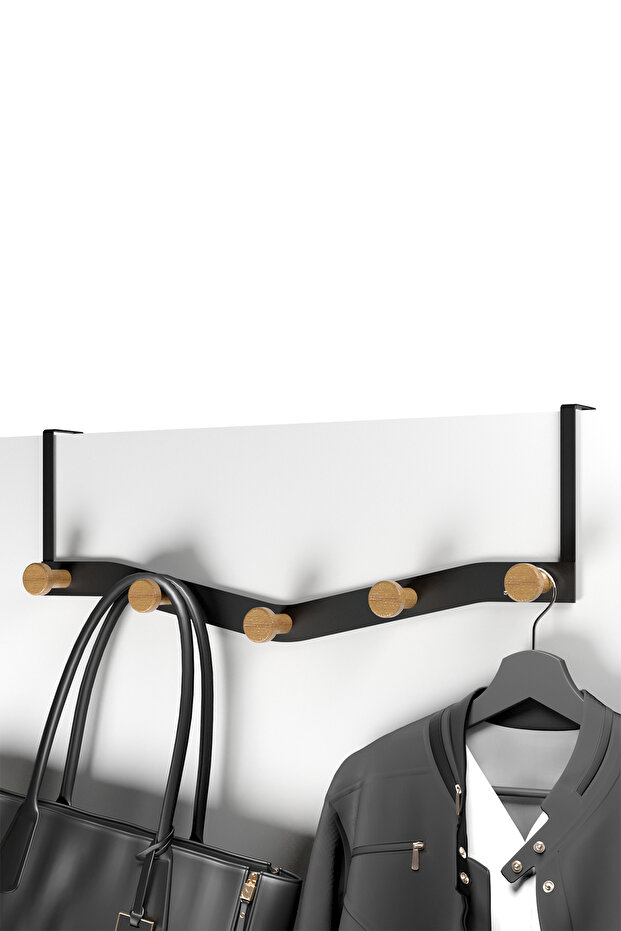 Teknotel Behind-The-Door Hanger Organizer Bag Clothes Hangers Metal Black Mg079