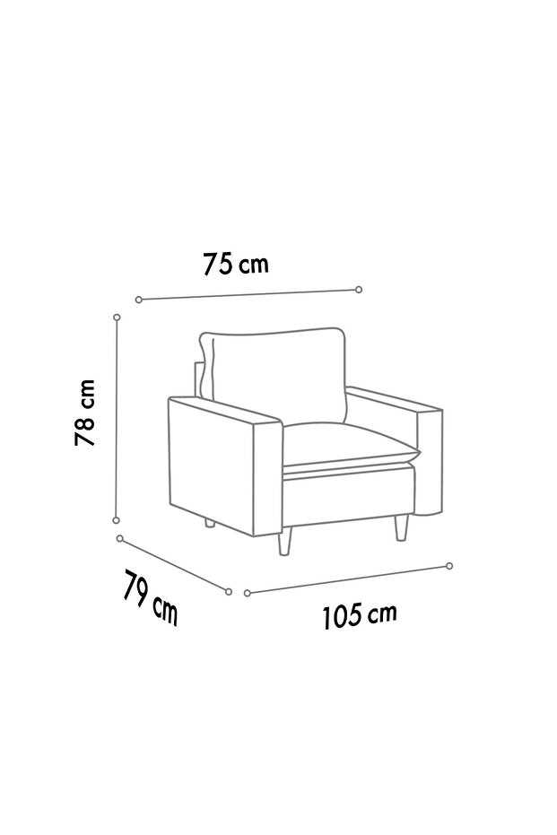 Lungo Modüler Berjer - Krem Keten - 5
