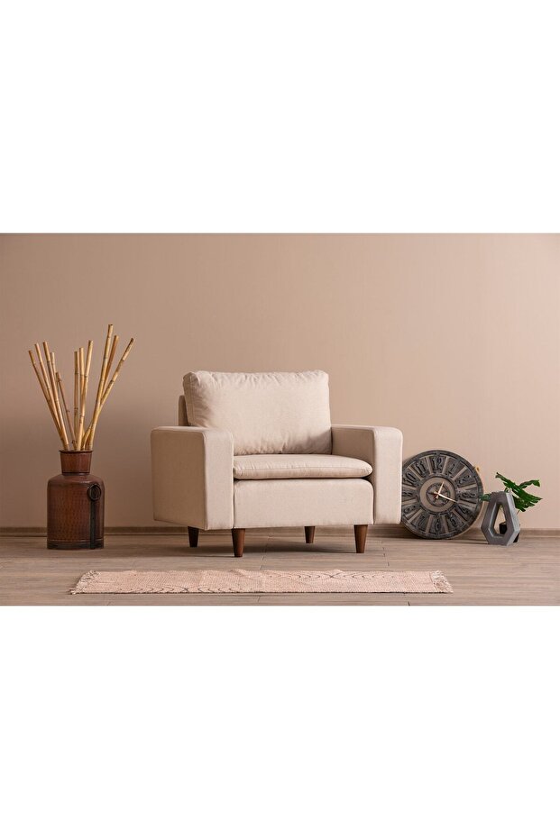 Lungo Modüler Berjer - Krem Keten - 2