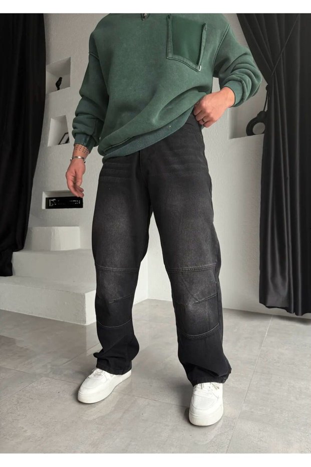 Black Washed Baggy Jeans Unisex