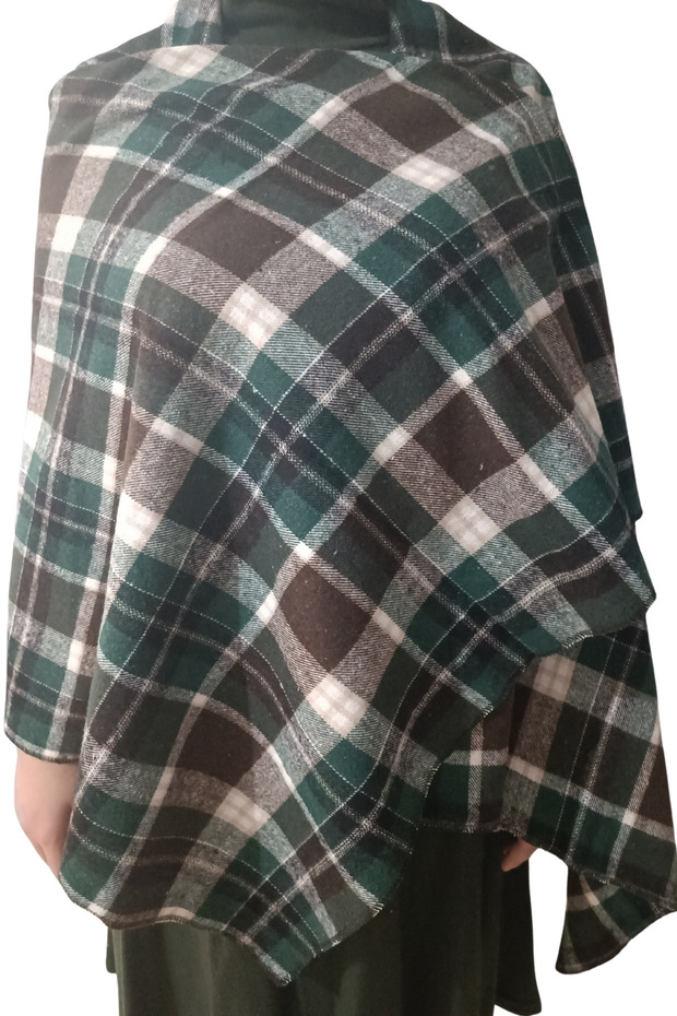 Plaid Lumberjack Shirt Fabric Shoulder Shawl Winter Shawl Neck Shawl Checked Scarf