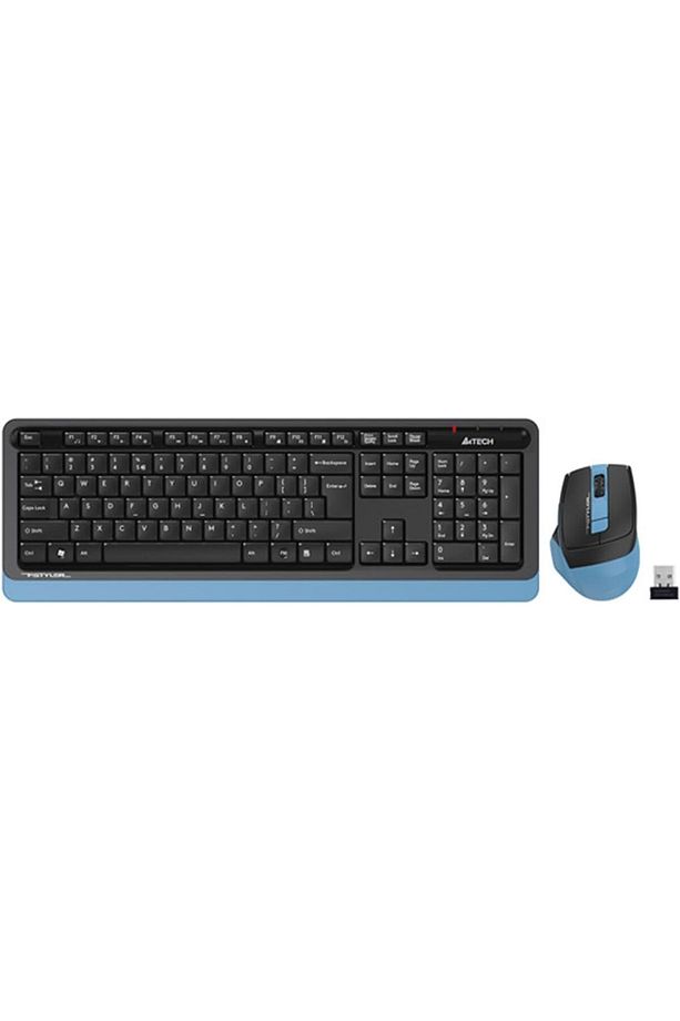 TECH FG1035 Q Türkçe FN-Multiedya Klavye+ Optik Mouse Kablosuz Klavye Mouse SET (Siyah-Mavi) MİM - 1