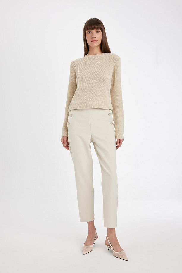 Regular Fit Bisiklet Yaka Simli Kumaş Triko Kazak D0405ax24wn - 2