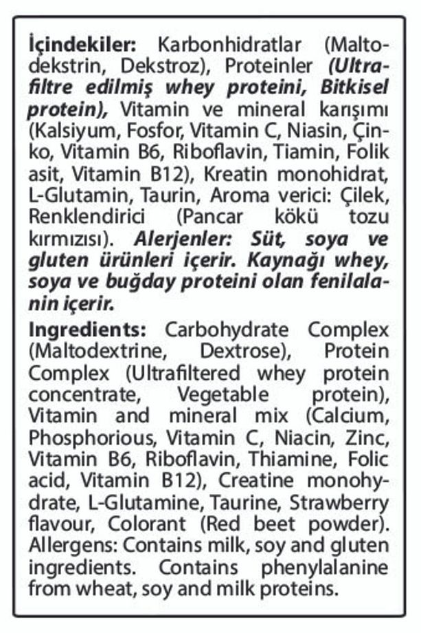 Progainer Çilekli Çilek 5000 gr Gainer Karbonhidrat - 6