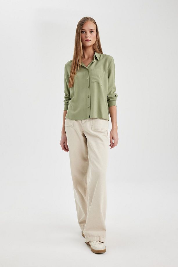 Regular Fit Basic Düz Uzun Kollu Gömlek W3614az24sp - 2