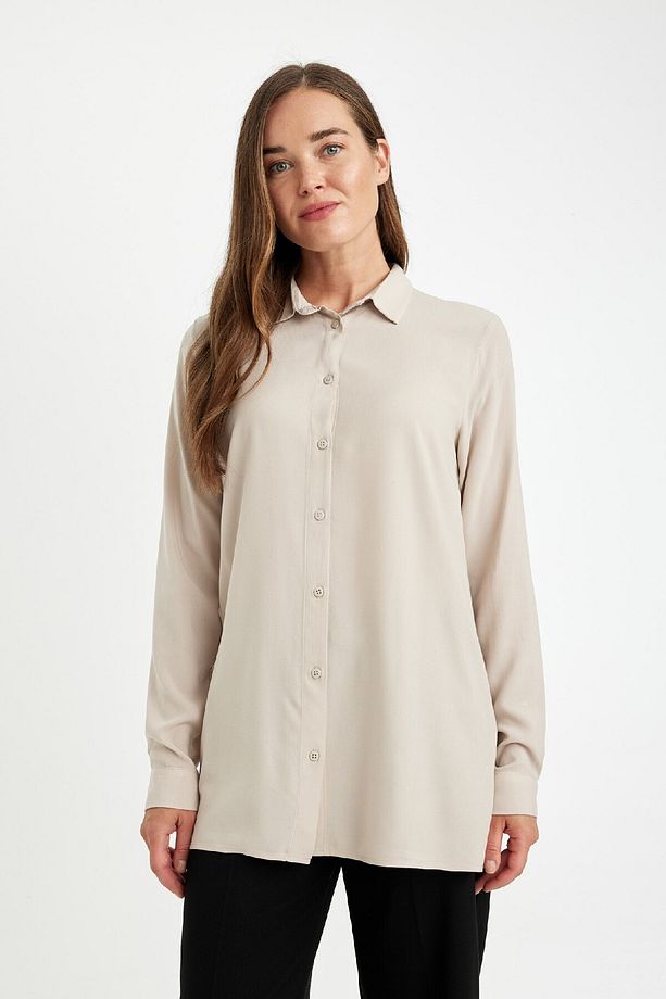 Regular Fit Basic Düz Düğmeli Uzun Kollu Gömlek D4230ax24au - 3