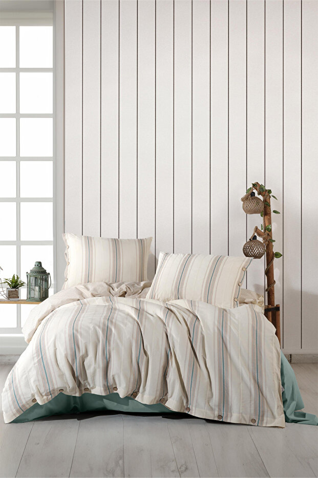 Imre Green Native 100% Cotton Double Duvet Cover Set