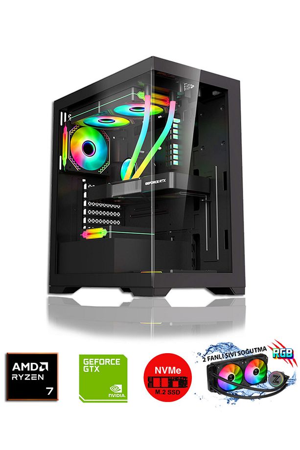 Scorpion X5 Ryzen 7 5700X 32GB DDR4 RAM 512GB NVMe M.2 SSD Gtx1660 6GB Oyuncu Masaüstü Bilgisayar - 1