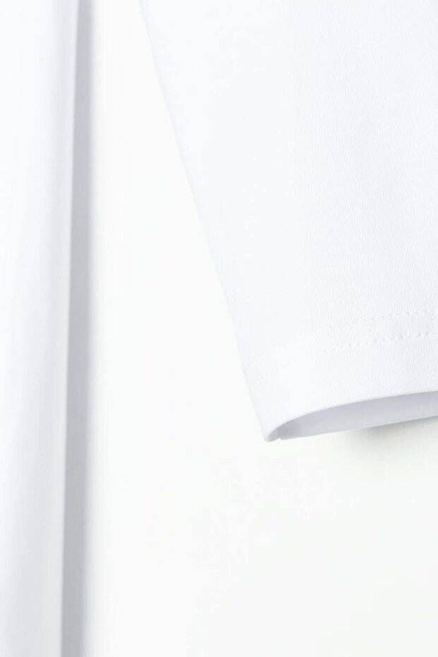 Rochie albă cu mânecă lungă - 5