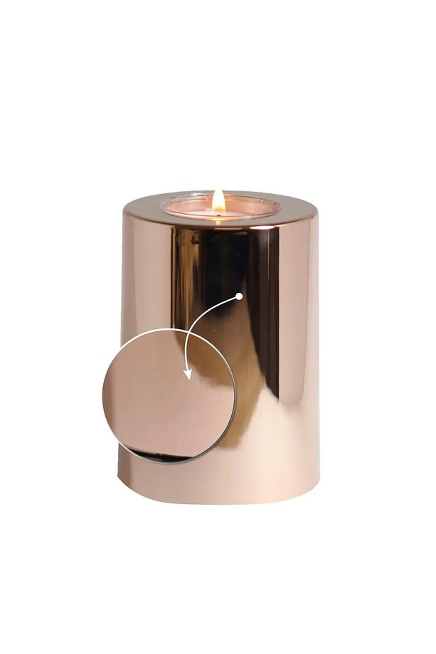 Krom Kaplama 3 Lü Krom DÜZ Yüzey Mumluk Dekoratif Tealight Set Mum hediyeli - 4