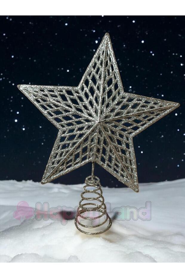 Christmas Pine Tree Ornament Silver Color Spring Model Peak Star 25 cm Tepelik