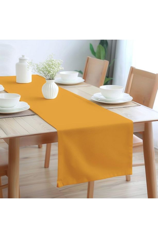 Hardal Rengi  Runner 40 x 140 cm Yumuşak Tuşeli ,Kadife Görünümlü, Bohem, İskandinav, Yılbaşı - 1