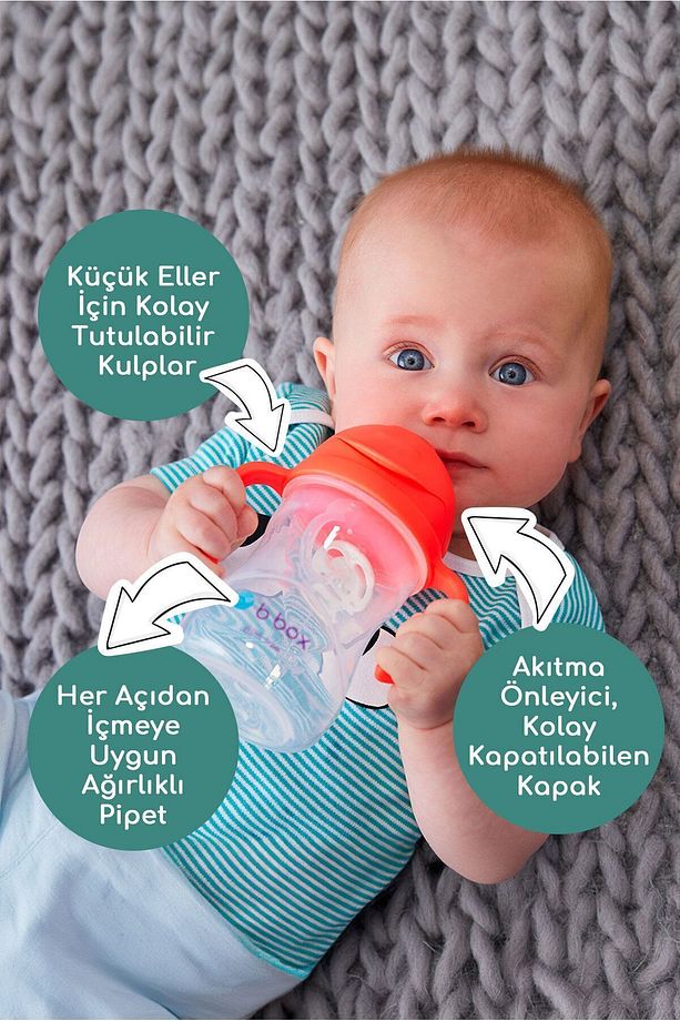 Tıklama Kilitli Uçlu Damlatmaz Pipetli Alıştırma Bardağı, Açık Sarı, 240 Ml, 6 Ay, 1 Adet - 4