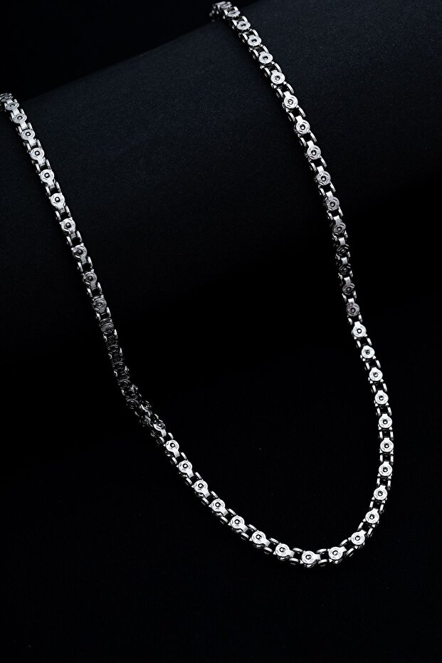 Erkek Çelik Kolye - Pullu Model Çelik Kolye - 3