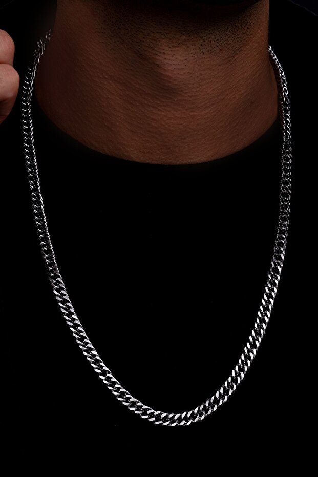 Men's Steel Necklace - 6.5 mm Tightly Woven Gourmet Chain Steel Necklace