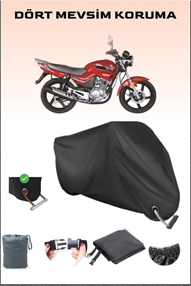 Lock Compatible Motorcycle Tarpaulin for Black Kuba Xr 125, Safe, Waterproof