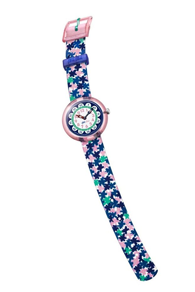 Girls' Multi Color Dial Fabric Band Watch - FBNP080 - 3