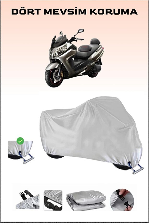مشمع دراجة نارية متوافق مع SYM Maxsym 600i - ABS، آمن ومقاوم للماء ومتين