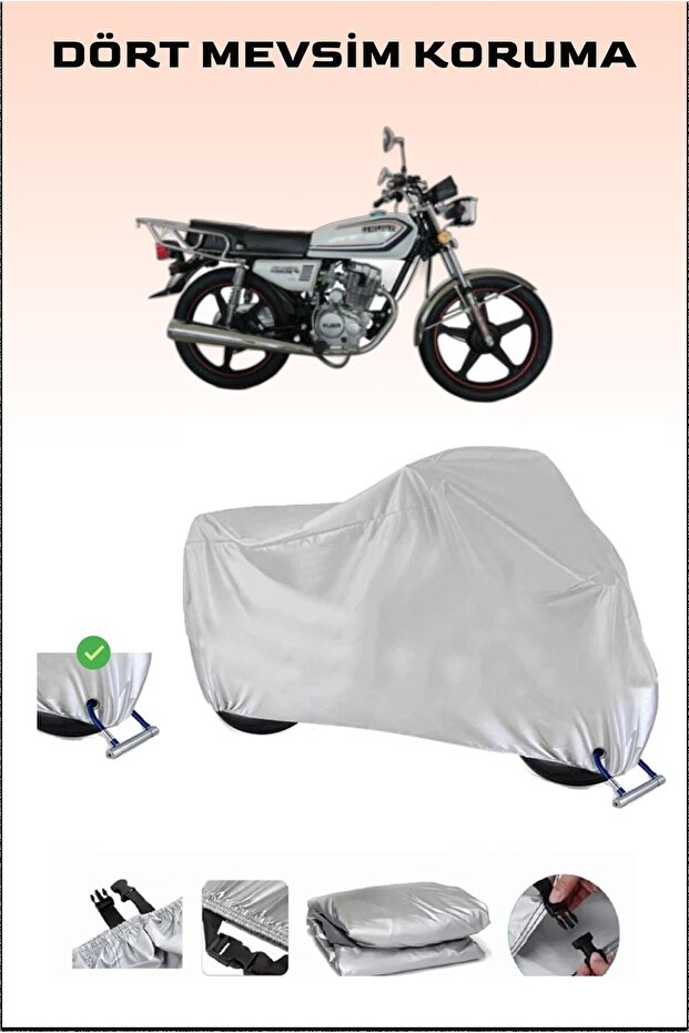 Motorcycle Cover with Lock Compatible for Kuba CG150, Secure, Waterproof , Durable Fabric.